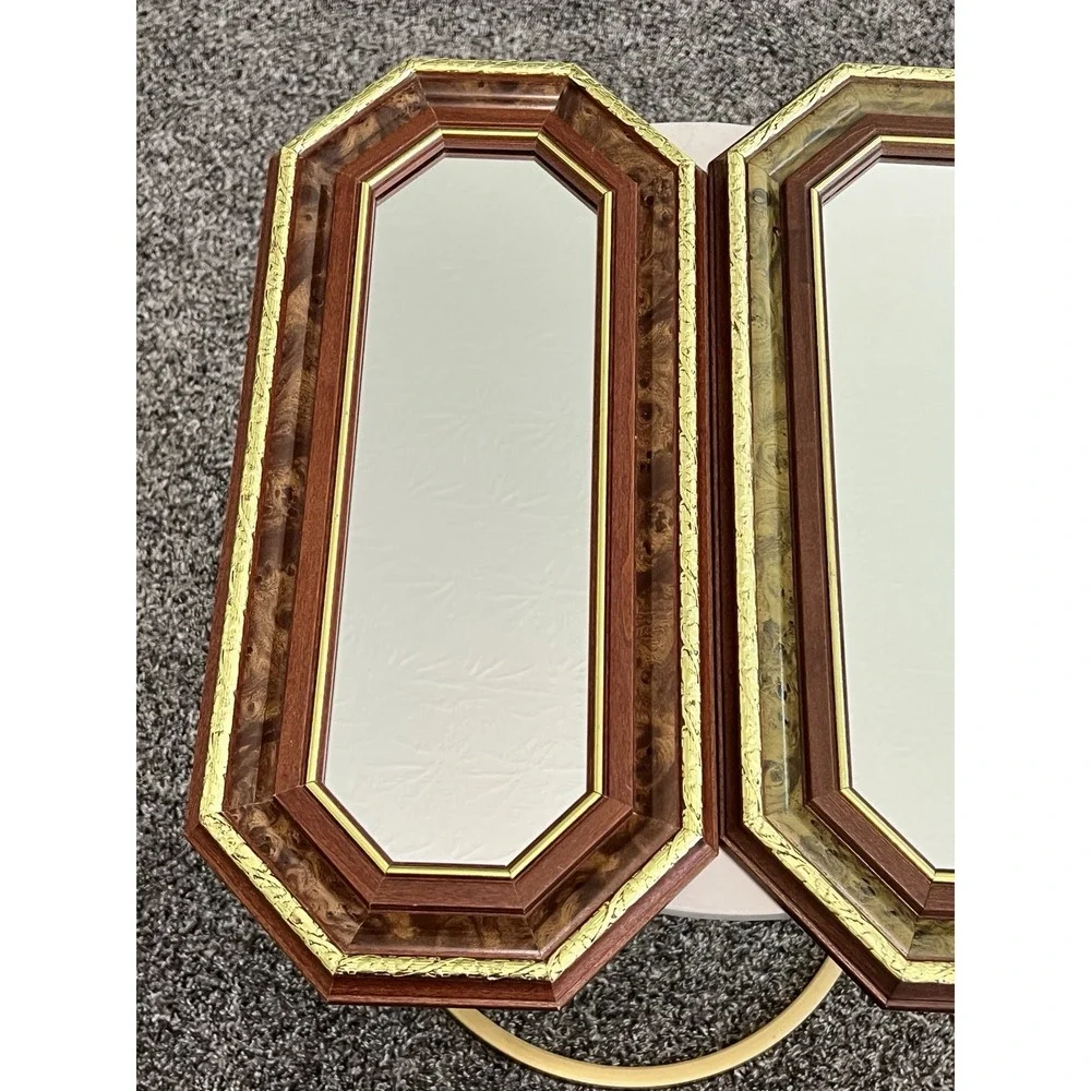 Vintage Wall Mirror Hollywood Regency Wood Pair Granny‎ Core Vintage Glam